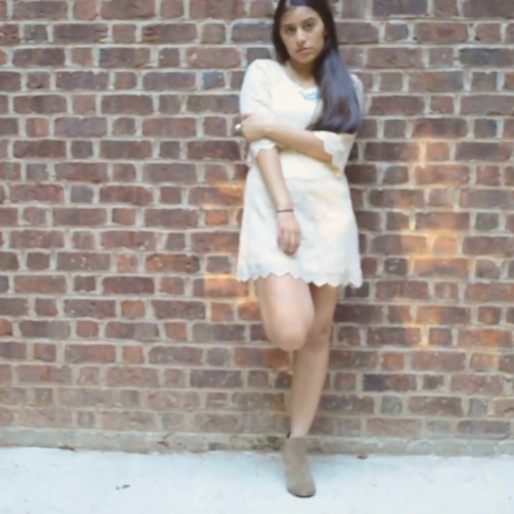 Lace/crotchet Cream Dress🍃